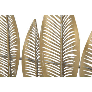 Mauro Ferretti Portemanteau mural Longue feuille 65x6x42,5 cm or