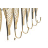 Mauro Ferretti Portemanteau mural Longue feuille 65x6x42,5 cm or
