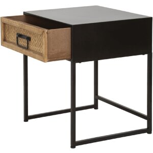 Mauro Ferretti table de nuit Hanoi 45x40x51,5 cm noir marron