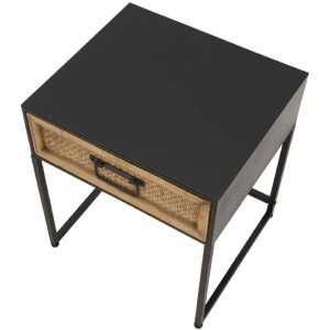 Mauro Ferretti table de nuit Hanoi 45x40x51,5 cm noir marron