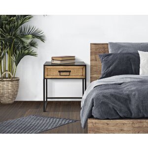 Mauro Ferretti table de nuit Hanoi 45x40x51,5 cm noir marron