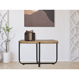 Mauro Ferretti table basse Cebu 75x55x46,5 cm noir marron