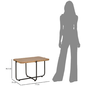 Mauro Ferretti table basse Cebu 75x55x46,5 cm noir marron