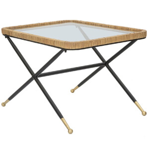 Mauro Ferretti table basse Saint Barth 70x50x45 cm noir marron