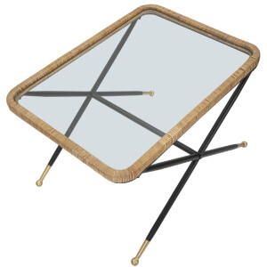 Mauro Ferretti table basse Saint Barth 70x50x45 cm noir marron