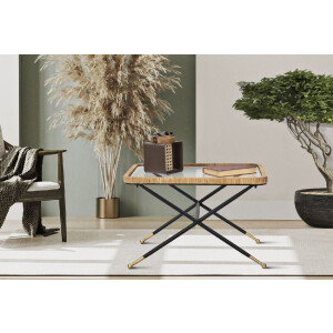 Mauro Ferretti table basse Saint Barth 70x50x45 cm noir marron