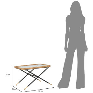 Mauro Ferretti table basse Saint Barth 70x50x45 cm noir marron