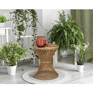 Mauro Ferretti table dappoint rotin Ø 48x56 cm nature