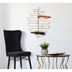 Mauro Ferretti porte-bouteilles mural Alid 53x13x72 cm or pour 4 bouteilles