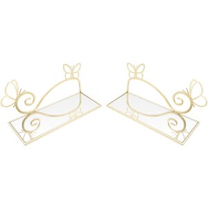Mauro Ferretti Console murale papillon set de 2 pièces 41,5x18x21 cm or