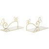 Mauro Ferretti Console murale papillon set de 2 pièces 41,5x18x21 cm or