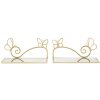 Mauro Ferretti Console murale papillon set de 2 pièces 41,5x18x21 cm or