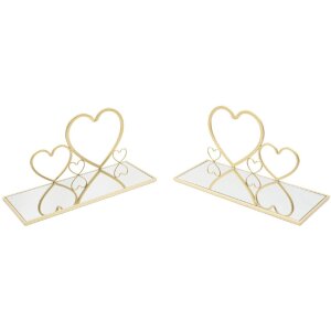 Mauro Ferretti console murale coeur set de 2 pièces 41,5x18x21 cm or