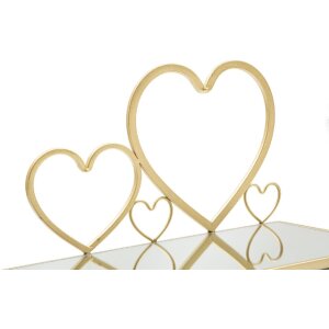 Mauro Ferretti console murale coeur set de 2 pièces 41,5x18x21 cm or
