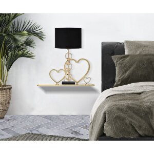 Mauro Ferretti console murale coeur set de 2 pièces 41,5x18x21 cm or