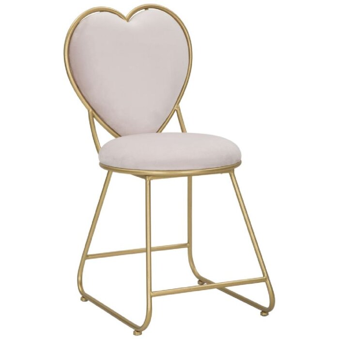 Mauro Ferretti chaise cœur 37x47x80 cm or rose