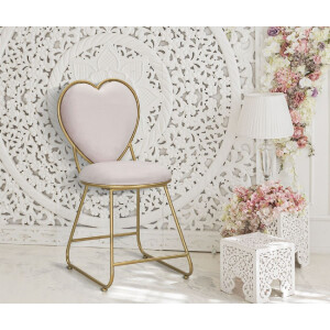 Mauro Ferretti chaise cœur 37x47x80 cm or rose