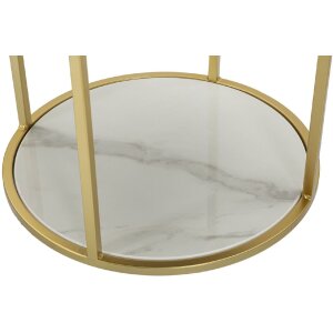 Mauro Ferretti table de nuit Montpellier Ø 42x48 cm or crème blanc