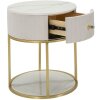 Mauro Ferretti table de nuit Montpellier Ø 42x48 cm or crème blanc
