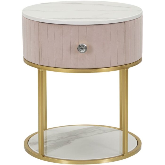 Mauro Ferretti table de nuit Montpellier Ø 42x48 cm or rose