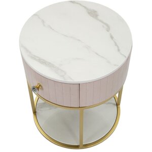 Mauro Ferretti table de nuit Montpellier Ø 42x48 cm or rose