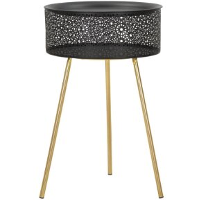 Mauro Ferretti table dappoint Blacky Ø 40x65 cm noir or