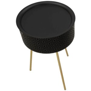 Mauro Ferretti table dappoint Blacky Ø 40x65 cm noir or