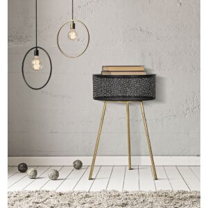 Mauro Ferretti table dappoint Blacky Ø 40x65 cm noir or
