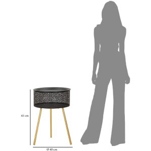 Mauro Ferretti table dappoint Blacky Ø 40x65 cm noir or