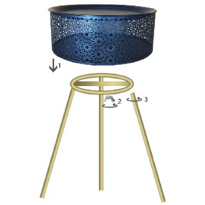Mauro Ferretti table dappoint Blacky Ø 40x65 cm noir or