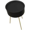 Mauro Ferretti table dappoint Blacky Ø 40x65 cm noir or