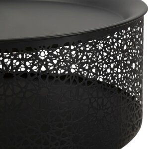 Mauro Ferretti table dappoint Blacky Ø 35x50 cm noir or