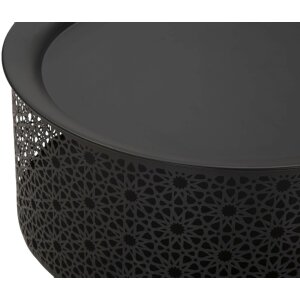 Mauro Ferretti table dappoint Blacky Ø 35x50 cm noir or