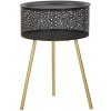 Mauro Ferretti table dappoint Blacky Ø 35x50 cm noir or