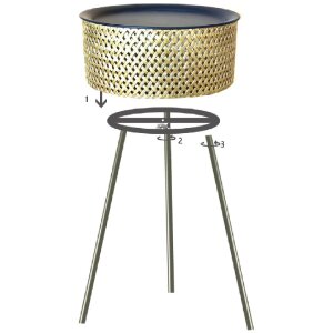 Mauro Ferretti table dappoint Glovy Ø 40x65 cm or noir