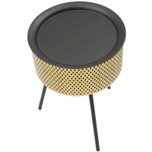 Mauro Ferretti table dappoint Glovy Ø 35x50 cm or noir