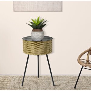 Mauro Ferretti table dappoint Glovy Ø 35x50 cm or noir