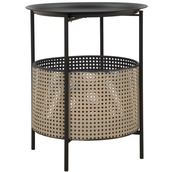 Mauro Ferretti table dappoint Osaka Ø 40x50 cm noir naturel