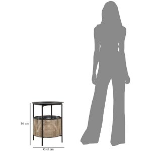 Mauro Ferretti table dappoint Osaka Ø 40x50 cm noir naturel
