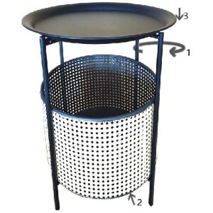 Mauro Ferretti table dappoint Osaka Ø 40x50 cm noir naturel