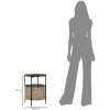 Mauro Ferretti table dappoint Osaka Ø 40x50 cm noir naturel