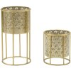 Mauro Ferretti Présentoir à fleurs Golvy Lot de 2 Ø 21x40 et 19x22 cm or