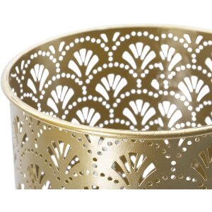 Mauro Ferretti Présentoir à fleurs Golvy Lot de 2 Ø 21x52 et 19x42 cm or