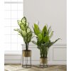 Mauro Ferretti Présentoir à fleurs Leavy set de 2 pièces Ø 21x40 et 19x22 cm or noir
