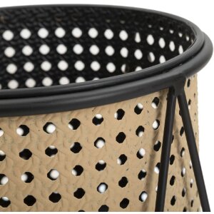 Mauro Ferretti Porte-fleurs Osaka lot de 2 Ø 21x40 et 19x22 cm noir crème