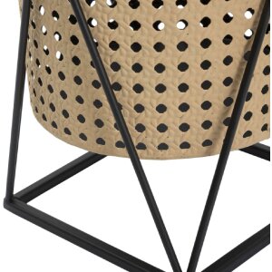 Mauro Ferretti Porte-fleurs Osaka lot de 2 Ø 21x40 et 19x22 cm noir crème