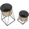 Mauro Ferretti Porte-fleurs Osaka lot de 2 Ø 21x40 et 19x22 cm noir crème