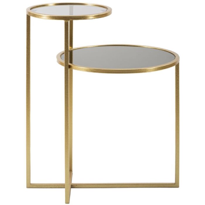 Mauro Ferretti table dappoint 2 niveaux 50x40x60,5 cm or