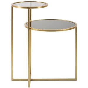 Mauro Ferretti table dappoint 2 niveaux 50x40x60,5 cm or