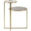 Mauro Ferretti table dappoint 2 niveaux 50x40x60,5 cm or